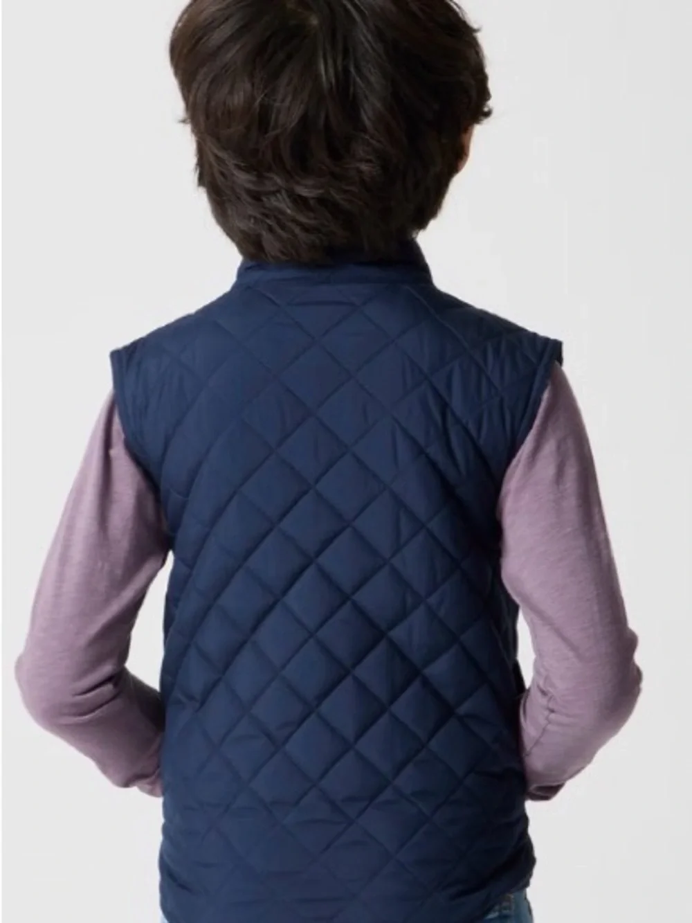 Crewcuts Navy Quilted Walker Zip Up Vest sz6-7 Kids Pockets